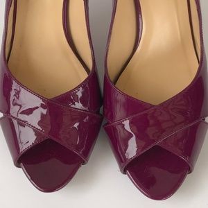 Kate Spade patent leather peep toe pump